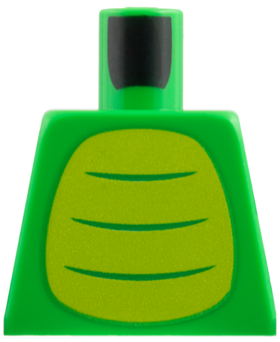 Torso Lime Belly with 3 Bright Green Stripes Pattern