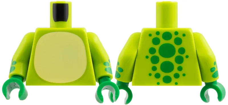 Torso Bright Light Yellow Belly, Green Spots on Back Pattern / Lime Arms with Green Spots Pattern / Green Hands
