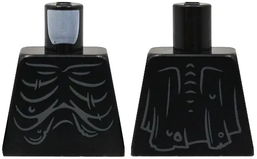 Torso Dark Bluish Gray Cascading Folds with Sores, Spine and Tattered Cloth on Back Pattern