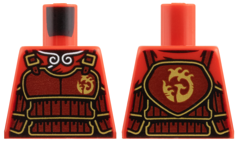 Torso White Collar Hem, Dark Red Do Armor, Gold Buckles, Phoenix, and Trim Pattern