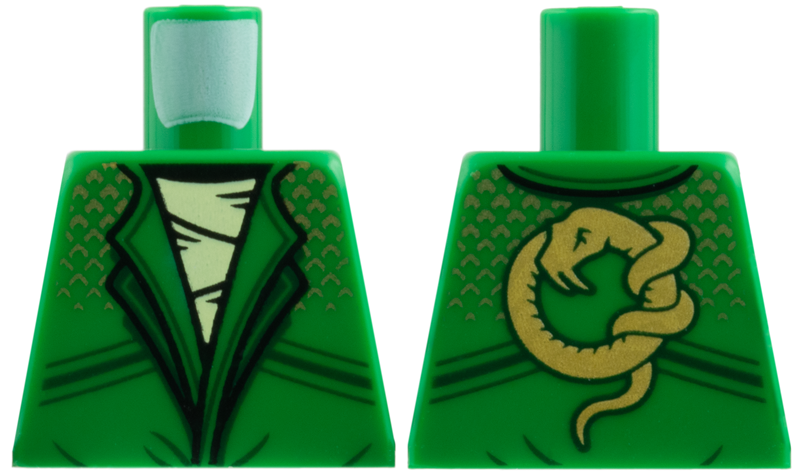 Torso Jacket over Tan Scarf, Gold Chevrons and Snake of Back Pattern