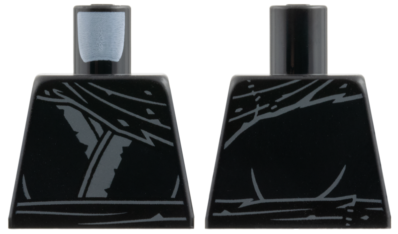 Torso Tunic with Dark Bluish Gray Hems and Outlines, Scarf over Left Shoulder Pattern