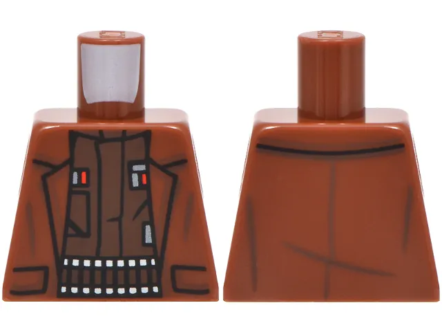 Torso Jacket Open over Dark Brown Shirt with Red and Dark Silver Insignia, Ammunition Belt Pattern