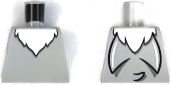 Torso with White Chest Fur and Black Tail on Back Pattern