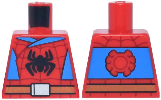 Torso Black Spider, Dark Red Webbing, Dark Azure Side Panels, Dark Orange Belt, Silver Buckle, Red Spider on Back Pattern