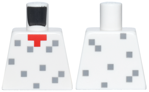 Torso Pixelated Red Neckline and Dark Bluish Gray Dots Pattern