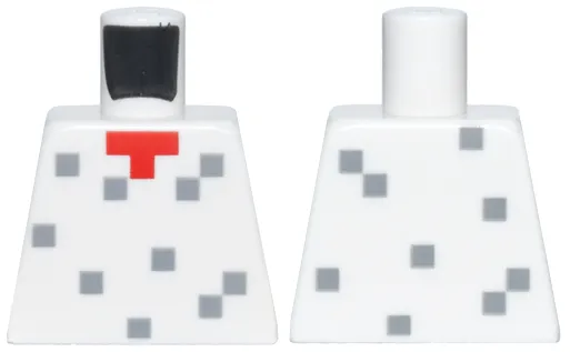 Torso Pixelated Red Neckline and Dark Bluish Gray Dots Pattern