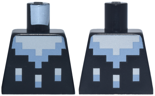 Torso Pixelated Light Bluish Gray and Sand Blue Neckline and Dots Pattern