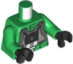 Torso SW Rebel A-wing Pilot with Dark Bluish Gray Vest, Black Front Panel, Breathing Apparatus with Straight Tube End Pattern / Green Arms / Black Hands