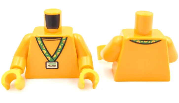 Torso Sweater and Green Sunflower Lanyard with White Badge Pattern (BAM) / Bright Light Orange Arms / Yellow Hands