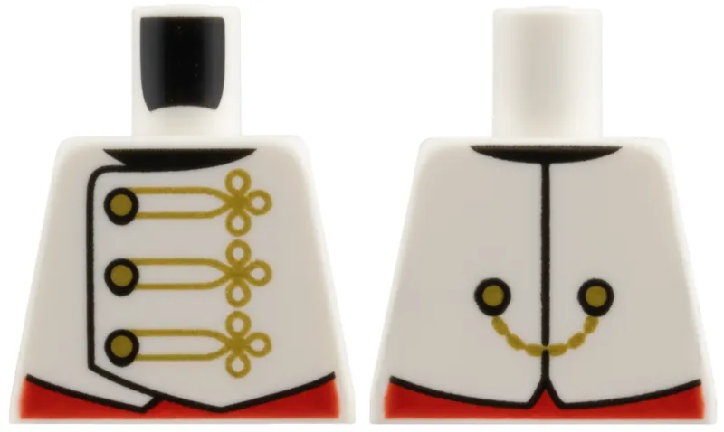 Torso Jacket, Gold Buttons and Piping, Red Cummerbund Pattern