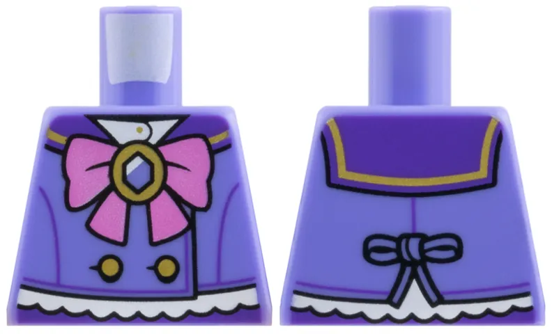 Torso Dark Purple Collar, Dark Pink Bow, Gold Buttons and Broach Pattern