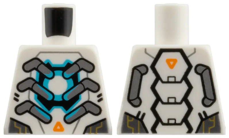 Torso Armor, Silver Tubes, Medium Azure Circle, Orange Triangle Pattern