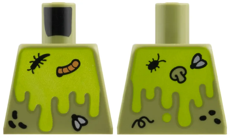Torso Black Insects, Nougat Worm, Lime Slime Pattern