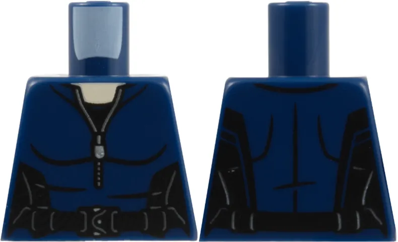 Torso Armor Female Suit with Silver Zipper, Highlights, and Belt Buckle, Black Shirt and Side Panels, Light Nougat Neck Pattern