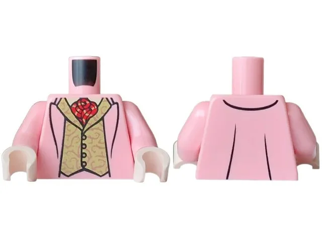 Torso Suit Jacket, Gold Vest with Copper Filigree, Red Ascot Pattern / Warm Pink Arms / Light Nougat Hands