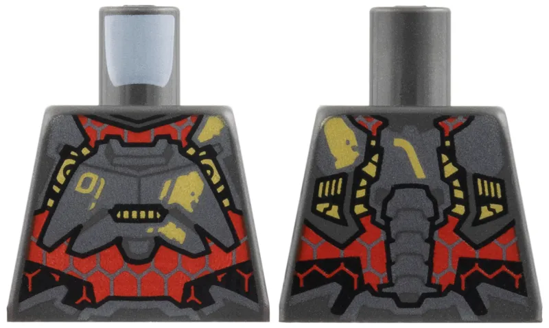 Torso Armor over Red Mesh, Gold '01' and Markings Pattern