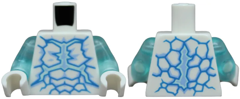 Torso with Dark Azure Scales and Ice Patches Pattern / Trans-Light Blue Arms / White Hands