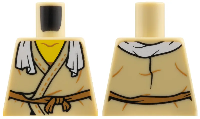 Torso Tunic, Yellow Neck, White Rag over Shoulders, Medium Nougat Stitching and Belt Pattern