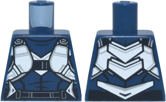 Torso Flight Suit with Wide White Straps and Arrows, Light Bluish Gray Trim and Buckles, Black Belt Pattern