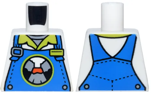 Torso Overalls, Rivets and Buckles, Lava Land Logo and Lime Badge Over Shirt with Collar Pattern