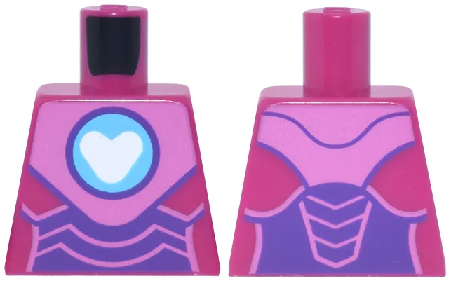 Torso Dark Pink and Dark Purple Armor and Medium Azure and White Heart Arc Reactor Pattern
