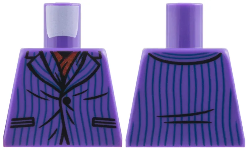 Torso Suit, Dark Red Ascot, Dark Blue Pinstripes Pattern
