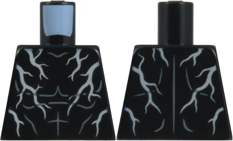 Torso White Lightning Bolts and Dark Bluish Gray Muscles Outlines Pattern