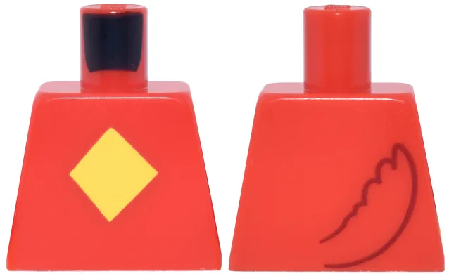 Torso Yellow Diamond and Dark Red Tail on Back Pattern