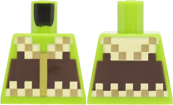 Torso Pixelated Dark Brown, Dark Tan and Tan Vest with Gold Zipper Pattern