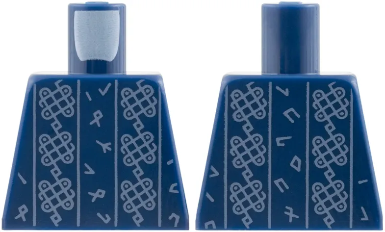 Torso Robe with Sand Blue Runes and Grids Pattern