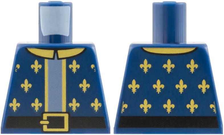 Torso Surcoat Gold Collar, Buckle and Fleur-de-lis, Sand Blue Middle Panel, Black Belt Pattern