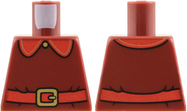 Torso Red Collar and Belt, Gold Button, and Buckle Pattern