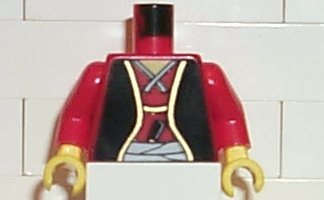 Torso Castle Ninja Samurai Robe, Sash and Dagger Pattern (Shogun) / Red Arms / Yellow Hands
