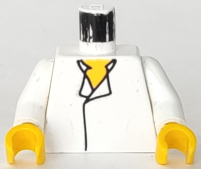 Torso SW Shirt Open Collar, Yellow Chest Pattern (Han Solo) / White Arms / Yellow Hands