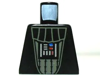 Torso SW Darth Vader Gray Armor with Silver Chest Panel with Red and Blue Lights Pattern