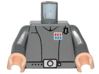 Torso SW Imperial Officer 1 (Captain) Pattern / Dark Bluish Gray Arms / Light Nougat Hands