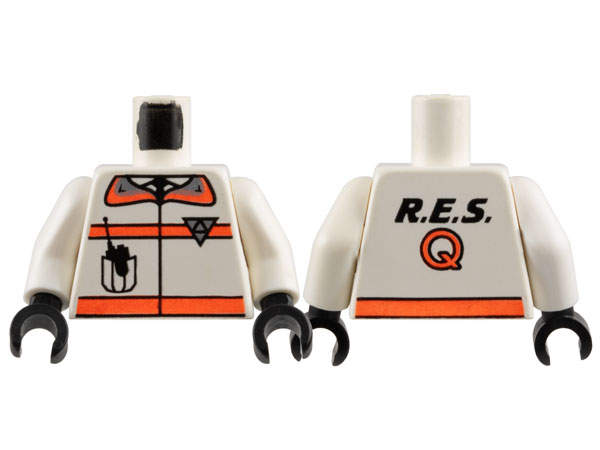 Torso Res-Q Orange Stripes, Radio in Pocket, Back Logo Pattern / White Arms / Black Hands