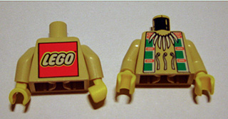 Torso Western Indians Necklace and Dark Turquoise Squares - LEGO Logo on Back Pattern / Tan Arms / Yellow Hands