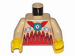 Torso Western Indians Red on Bottom and Fringe Pattern / Tan Arms / Yellow Hands
