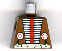 Torso Western Indians Red and White Armor and White Belt Pattern