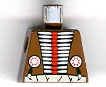 Torso Western Indians Red and White Armor and White Belt Pattern