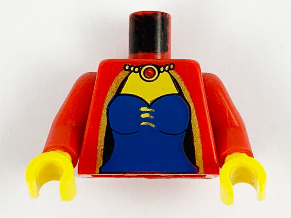 Torso Castle Knights Kingdom Blue Corset and Necklace Pattern (Maiden) / Red Arms / Yellow Hands