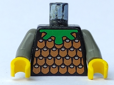 Torso Castle Knights Kingdom Scale Mail Brown Pattern / Dark Gray Arms / Yellow Hands