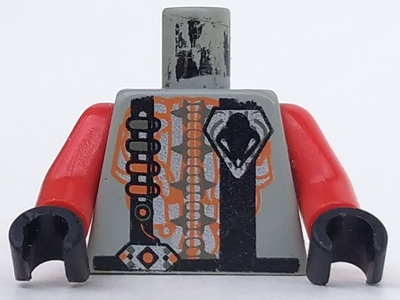 Torso Space UFO Black Stripes and 4 Pips Pattern / Red Arms / Black Hands