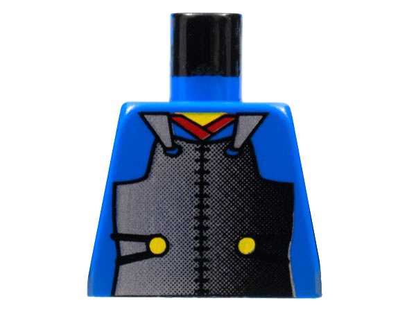 Torso Castle Ninja Armor Plate, Red Collar Pattern (Samurai)