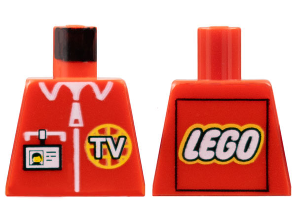 Torso TV Logo, Zipper and ID Badge Pattern - LEGO Logo on Back