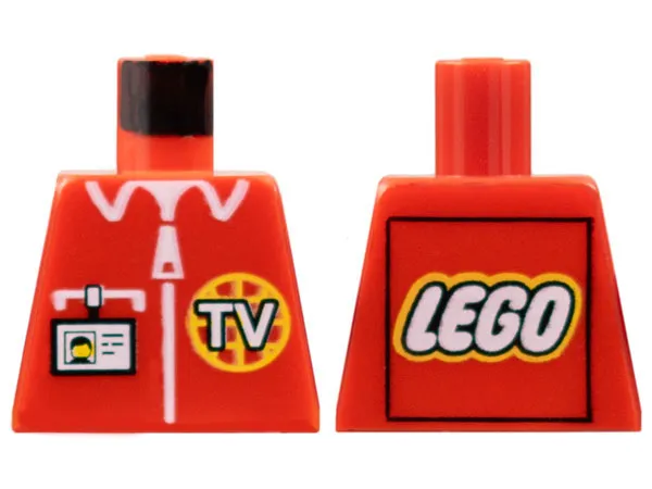 Torso TV Logo, Zipper and ID Badge Pattern - LEGO Logo on Back