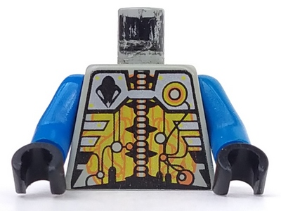 Torso Space UFO Silver and Gold Circuitry Pattern / Blue Arms / Black Hands