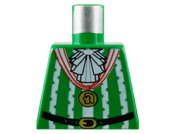 Torso Pirate Imperial Armada Ruffles, White Stripes Gold Medal Pattern